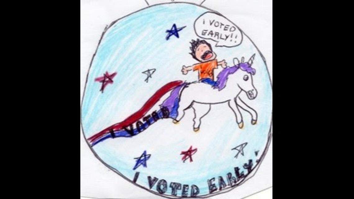 The winner sticker design in the Wake County’s “I Voted Early” contest.