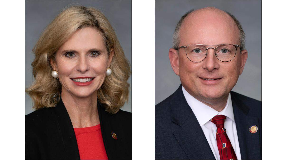 Rep. Kristin Baker, left, and Rep. Timothy Reeder