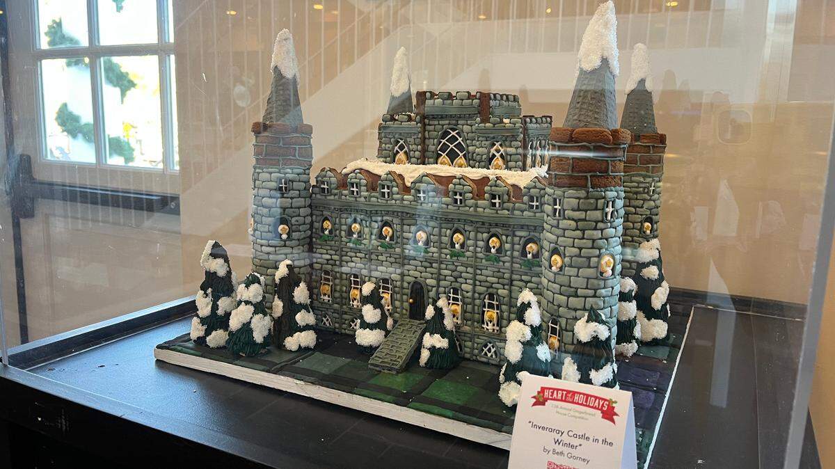 Inveraray Castle in the Winter by Beth Gorney, which won 1st place in the Town of Cary’s 2023 Gingerbread House Competition.