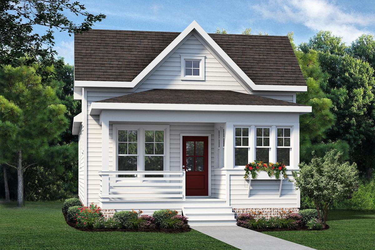 The one-story “Milk and Cookies” home is one of four designs that will be built in The Cottages neighborhood about a mile east of downtown Pittsboro.