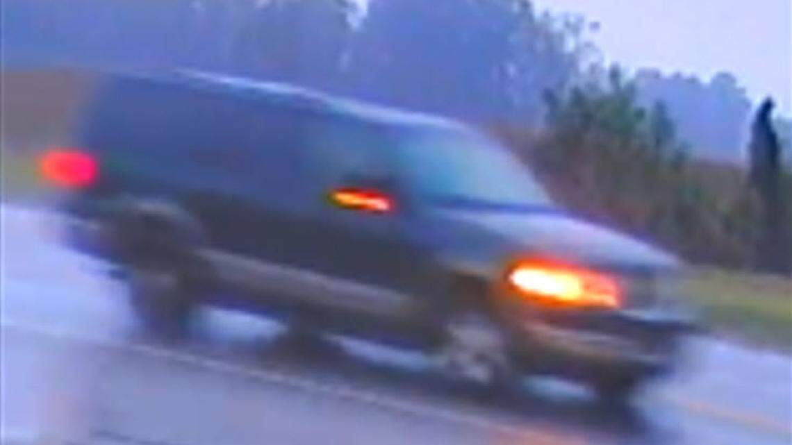 The FBI on Wednesday released this surveillance-camera image of a Ford Expedition that is being sought in the Monday kidnapping of 13-year-old Hania Noelia Aguilar from outside her home in Lumberton, North Carolina. The agency asked anyone who has any images from Monday morning to save them and call a police tip line at 910-272-5871.