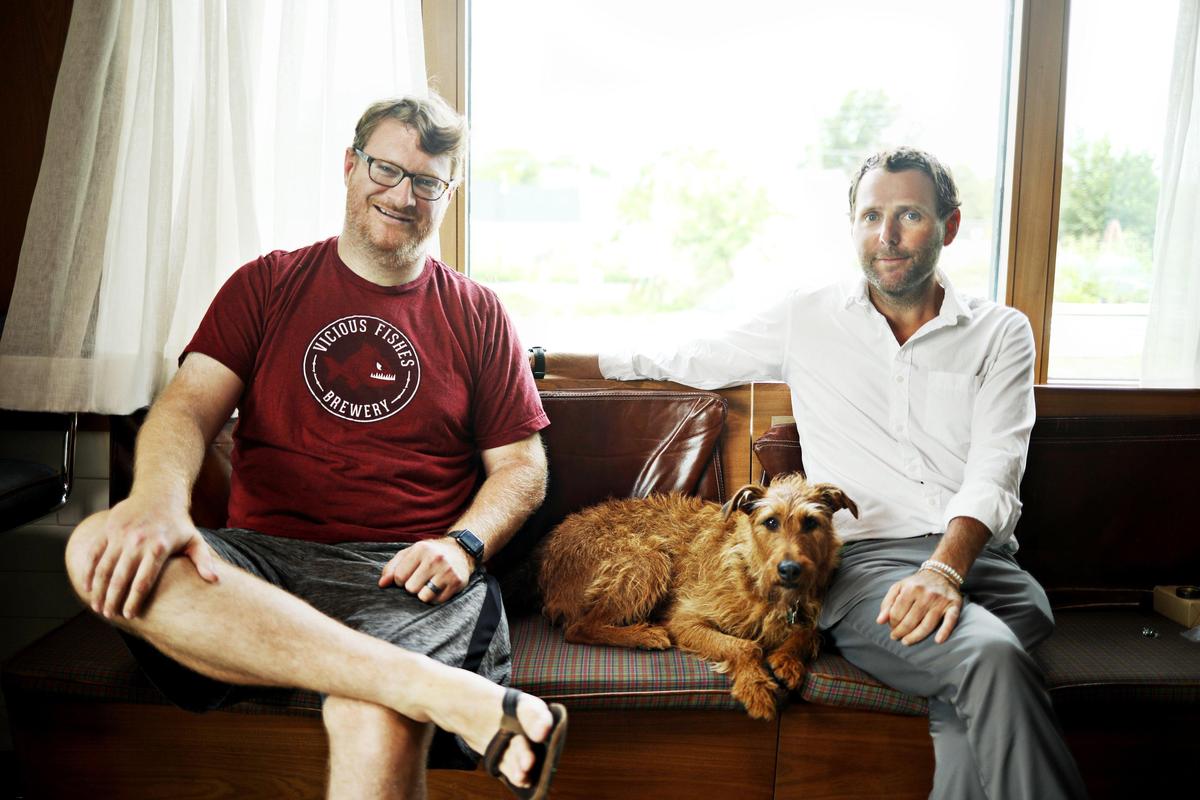 From left, Whit Baker, Teagan and Andy Schnitzer in the dining room of what will become Standard Beer and Foods in Raleigh on Wednesday, June 19, 2019. Standard Beer and Foods will pair their own brewed beers with food.