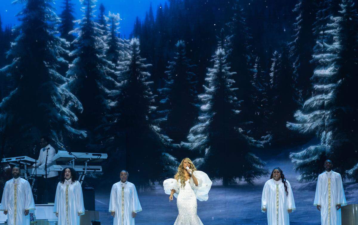 Mariah Carey brings her “Christmastime Tour” to Raleigh, N.C.’s Lenovo Center, Monday night, Dec. 9, 2024.