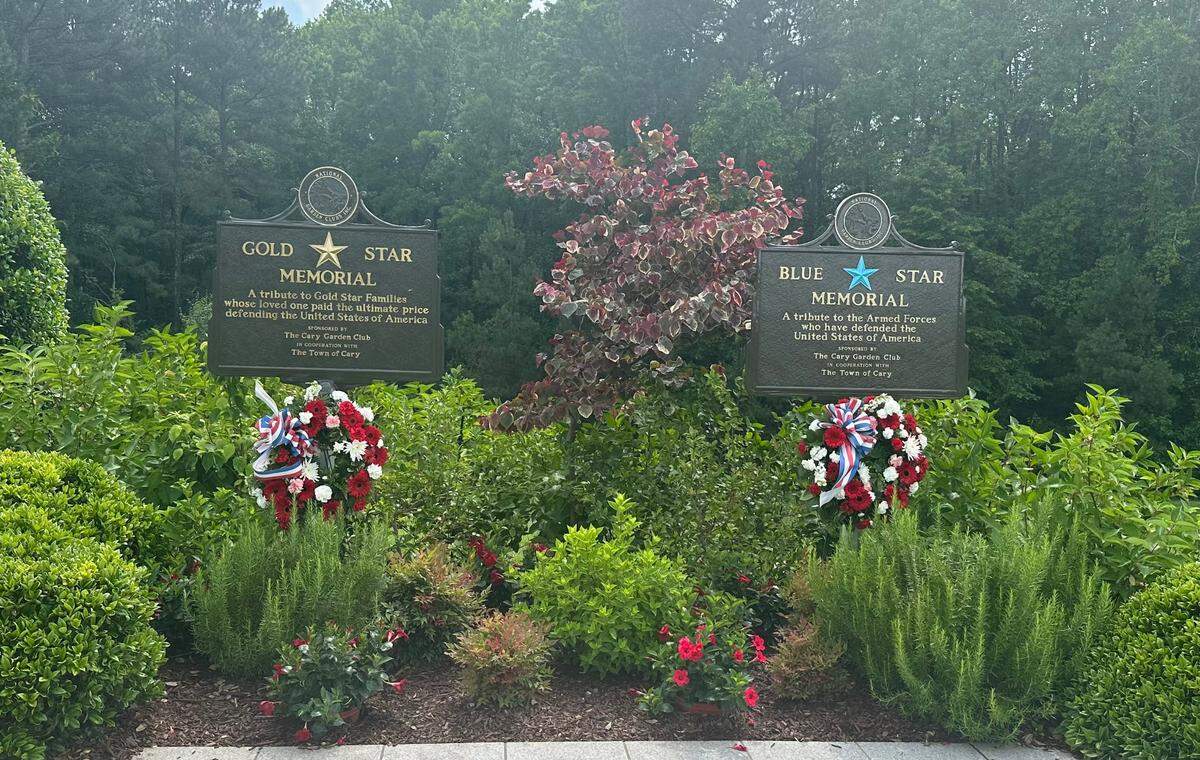 The new Gold Star Memorial was unveiled on Monday, May 27, 2024, at Cary’s Veterans Freedom Park next to a Blue Star Memorial that was dedicated a year ago.