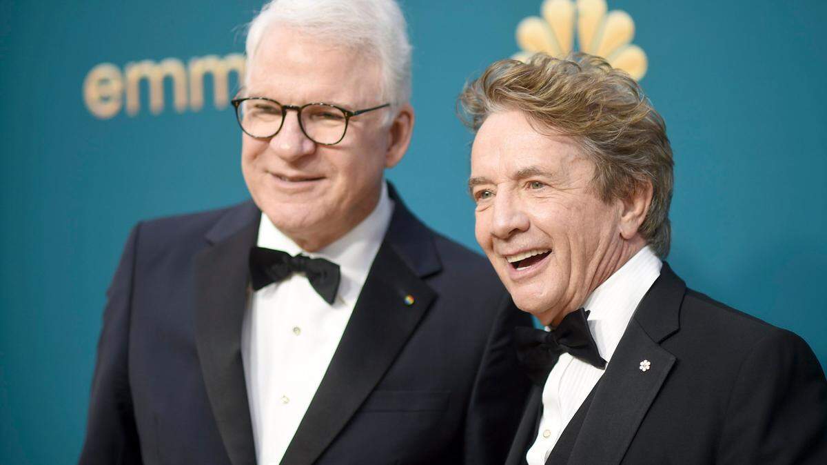 Steve Martin, left, and Martin Short, stars of Hulu’s “Only Murders in the Building,” will bring their comedy act to the Durham Performing Arts Center.