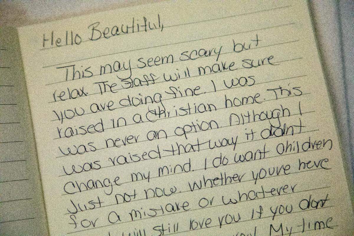 A journal entry excerpt from Planned Parenthood South Atlantic’s Chapel Hill location.