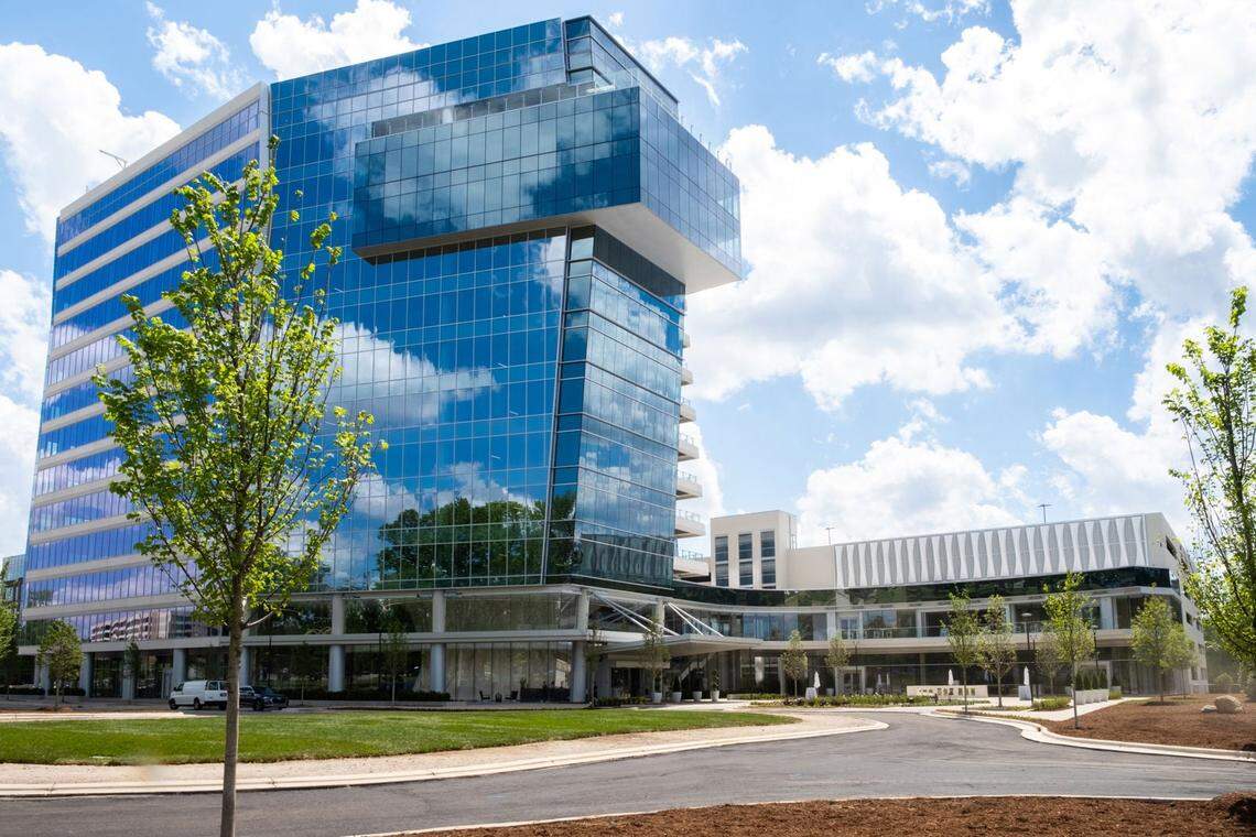 The Exchange Raleigh’s flagship 12-story office tower — 1000 Social — opened in late 2024.