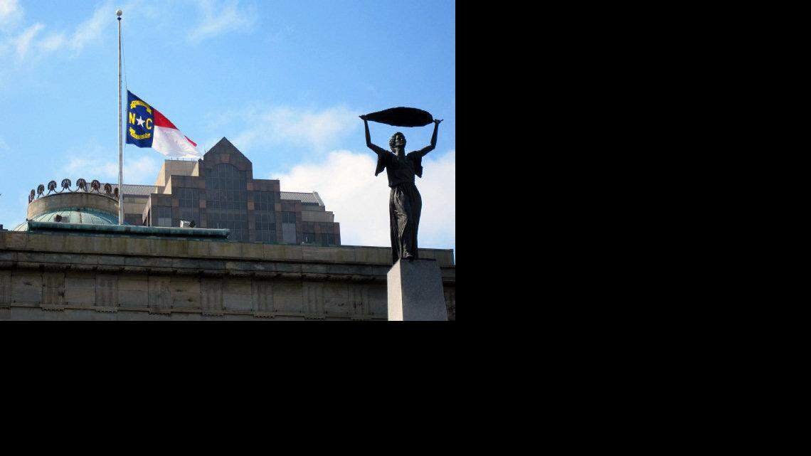 North Carolina ordered flags fly at half-staff at state buildings this week. This photo was taken in 2012.