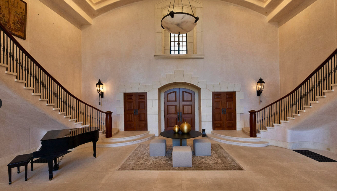 The entry way at 6510 New Market Way in the North Ridge Country Club neighborhood, which is up for auction with no reserve.