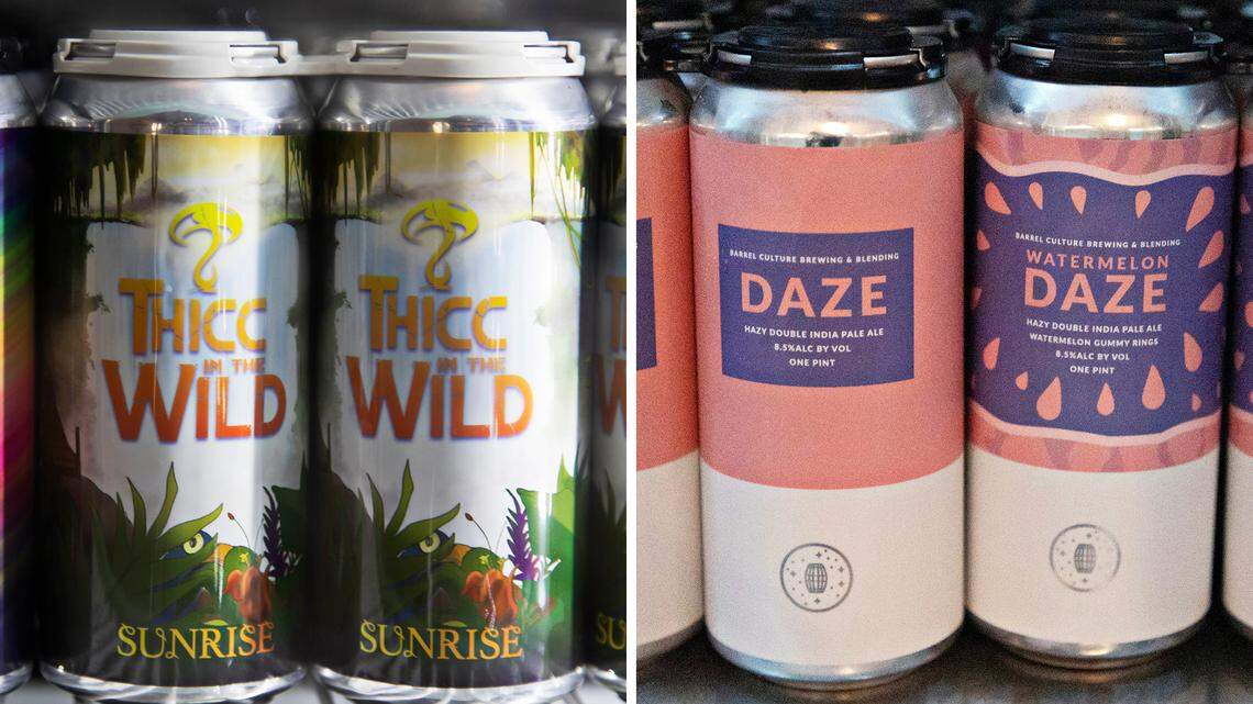 Beers from Funguys (left) and Barrel Culture (right).