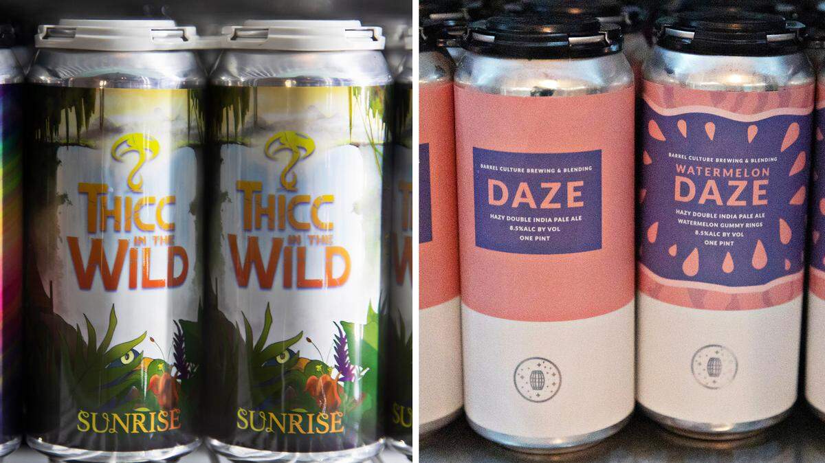 Beers from Funguys (left) and Barrel Culture (right).