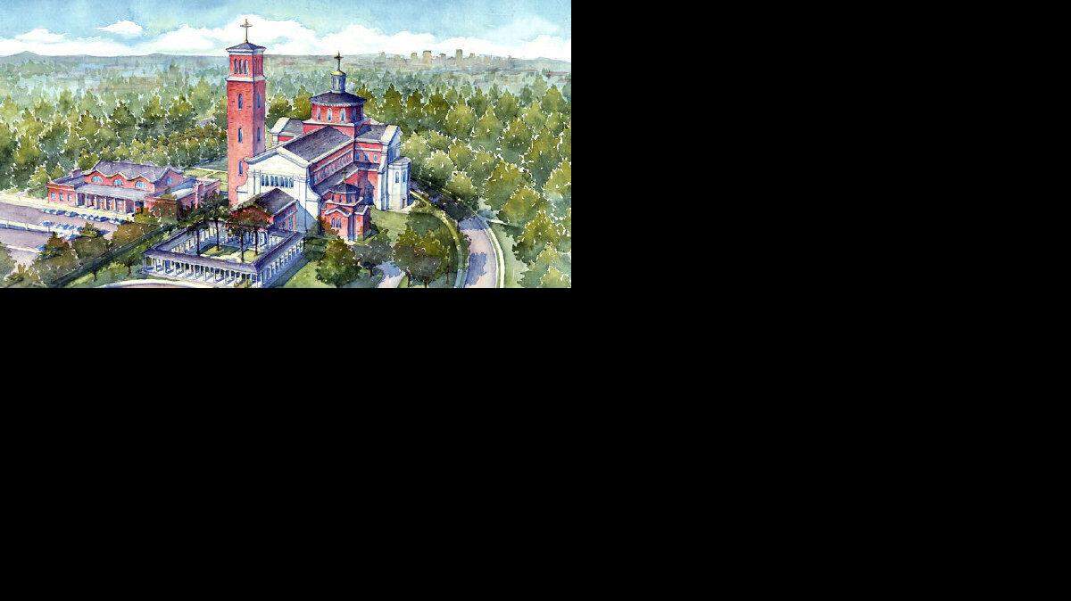 An artists rendering of Cathedral of the Holy Name of Jesus, planned for West Raleigh.