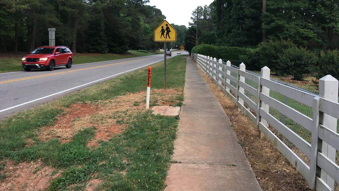 The City of Raleigh has proposed widening this stretch of Leesville Road to four lanes with a median. Residents say that’s not necessary.