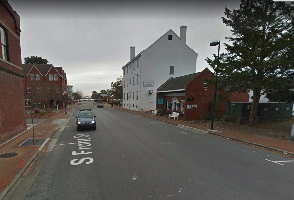 Screengrab of a Google Maps image of South Front Street in New Bern before Hurricane Florence flooding.