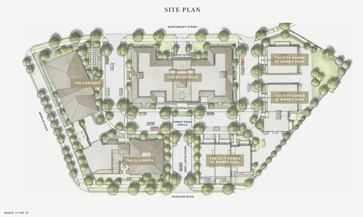 Site plan of Birney Park in Raleigh’s historic Hayes Barton neighborhood.