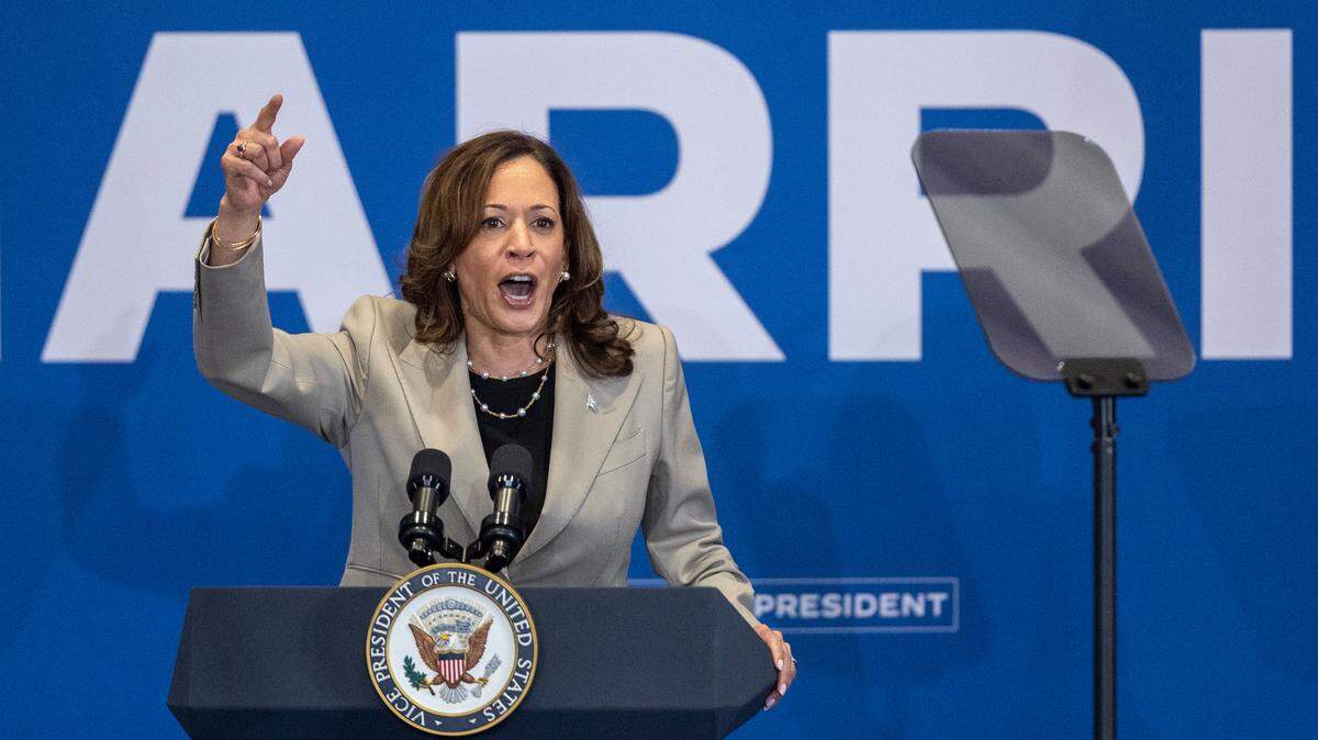 Vice President Kamala Harris delivers remarks during a campaign stop last week in North Carolina.