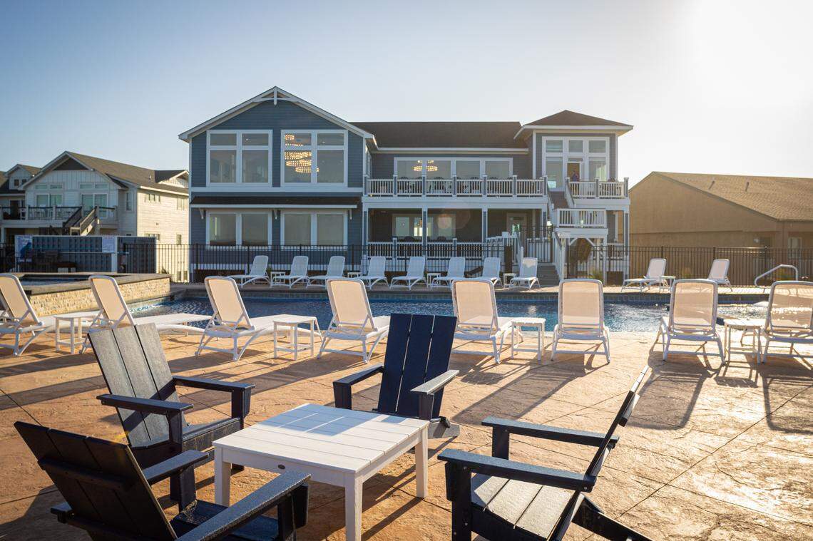 In addition to 36 bedrooms, there’s plenty of space by the pool.