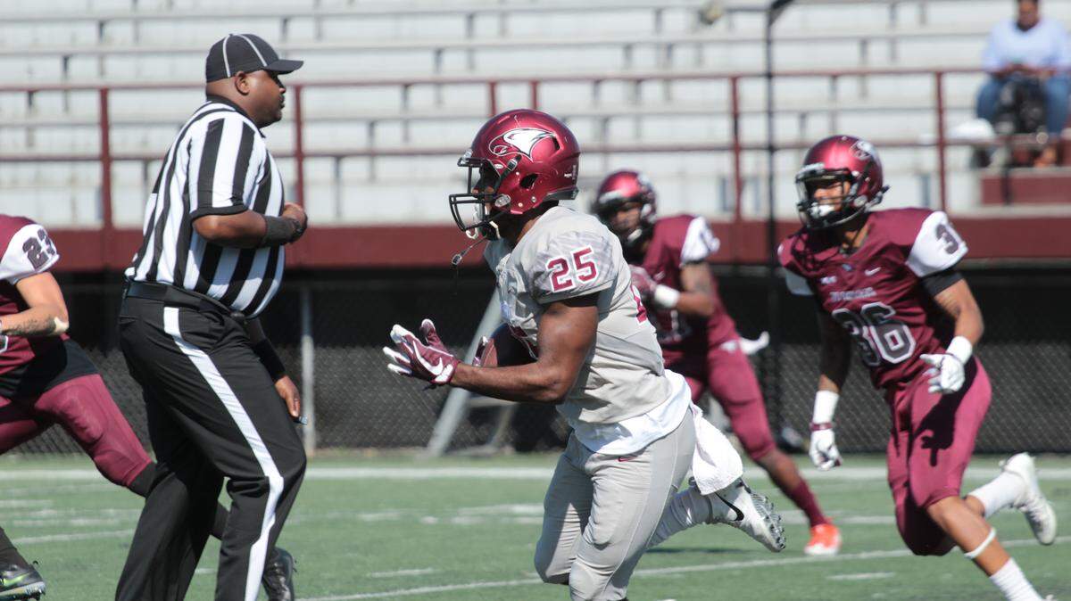 North Carolina Central sophomore running back Isaiah Totten ran for two scores on Saturday during the Eagles' spring game.