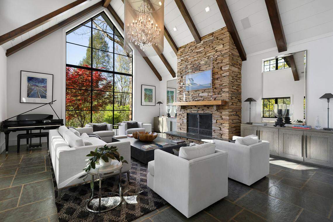 The main house, along with guest cottages and a pool house, include more than 12,000 square feet of living space.