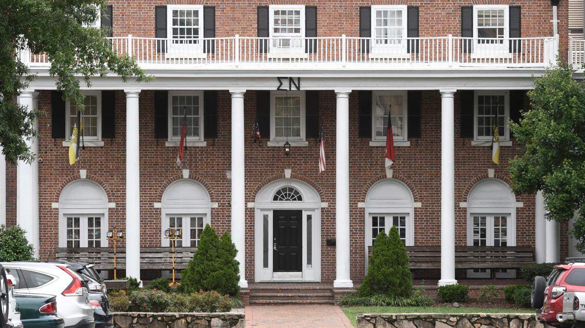 The Sigma Nu fraternity house at UNC in Chapel Hill, N.C. Sunday, Aug. 16, 2020.