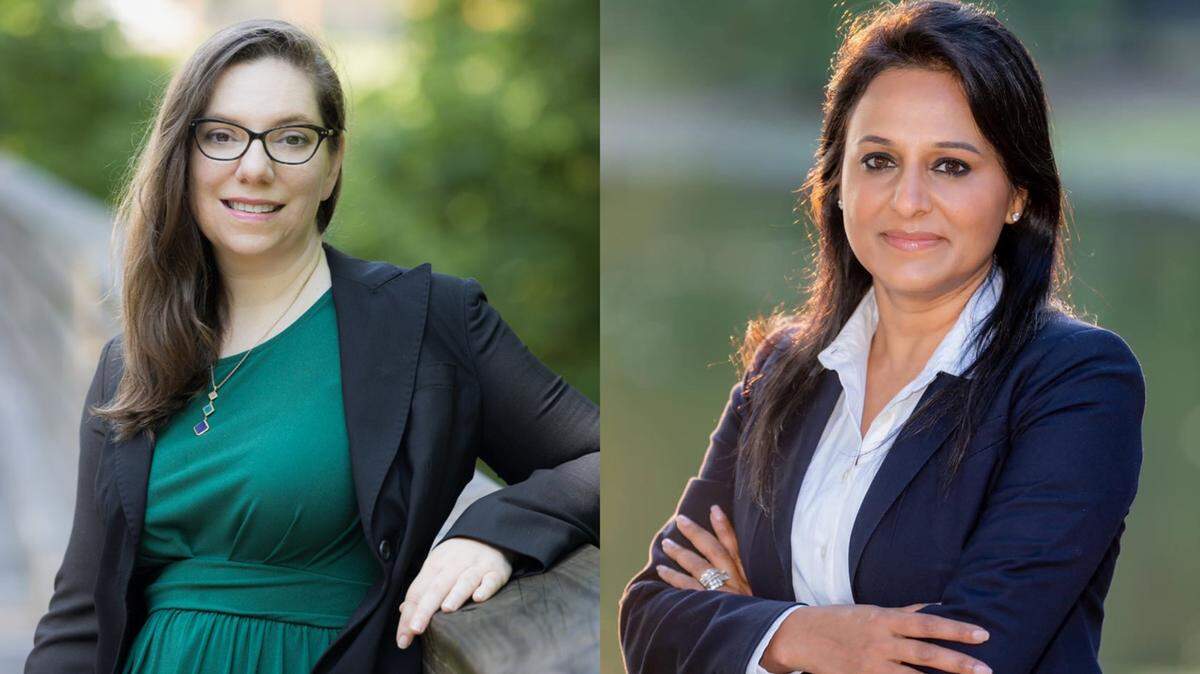 Rachel Jordan (left) and Sarika Bansal (right) could head to a Nov. 7 runoff for Cary’s District D seat. Both newcomers beat incumbent Ryan Eades in the Oct. 10 race. Eades was appointed to the position in December.