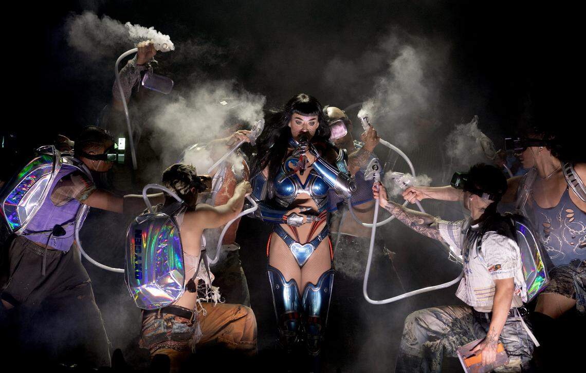 Katy Perry in concert at Raleigh, N.C.’s Lenovo Center, Sunday night, Aug. 17, 2025.