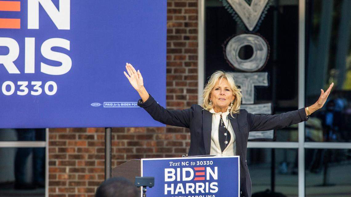 Jill Biden will speak at drive-in rallies in Charlotte and Greensboro on Saturday