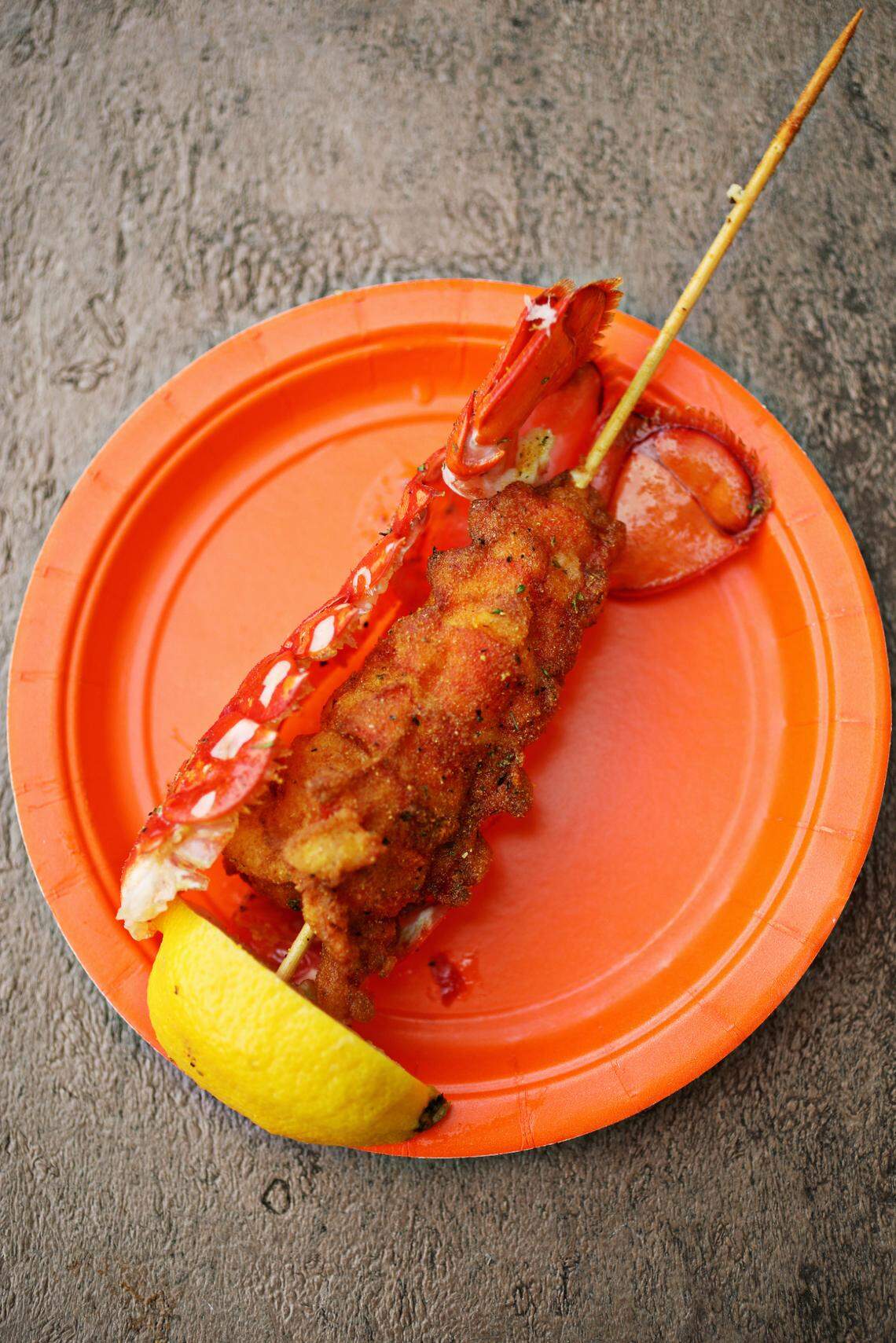 The Lobster Pop from Oak City Fish and Chips is one of several new foods that will debut at The N.C. State Fair in Raleigh.