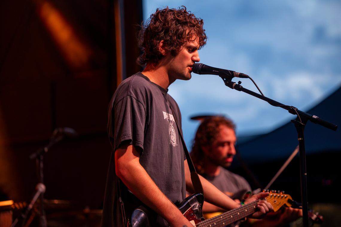 MJ Lenderman and the Wind performs at City Plaza in Raleigh during the Hopscotch Music Festival on Friday, Sept. 6, 2024.