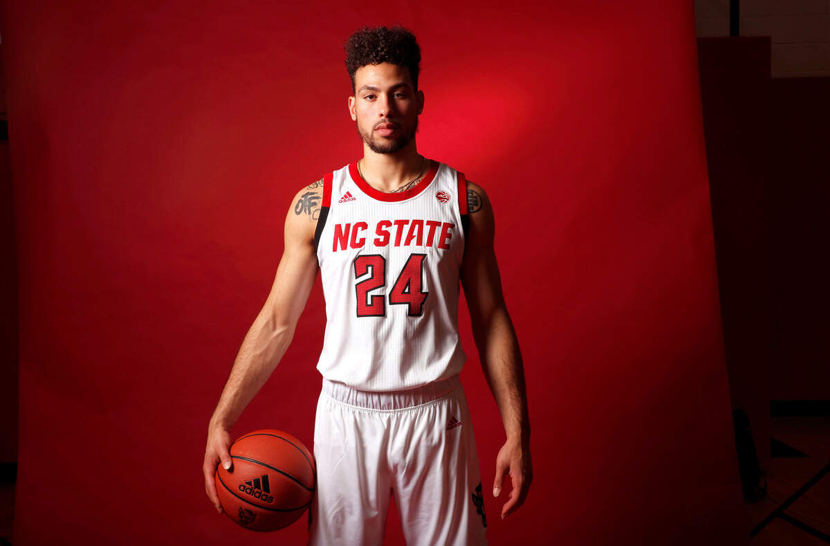 N.C. State’s Devon Daniels (24) poses during N.C. State basketball’s media day in Raleigh, N.C., Thursday, October 3, 2019.