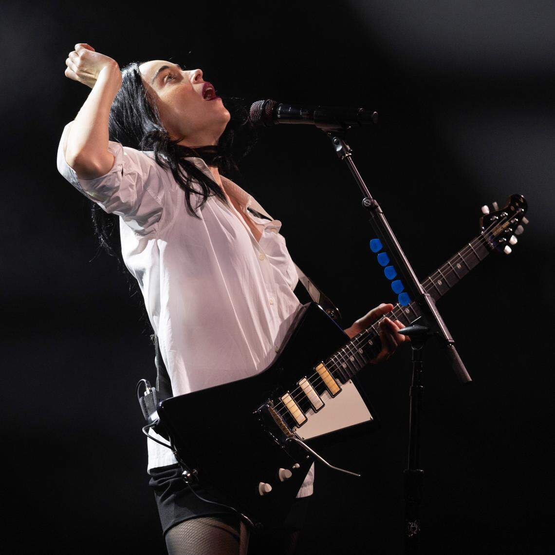 St. Vincent performs on the final night of the 2024 Hopscotch Music Festival in Raleigh, N.C., Saturday, Sept. 7, 2024.