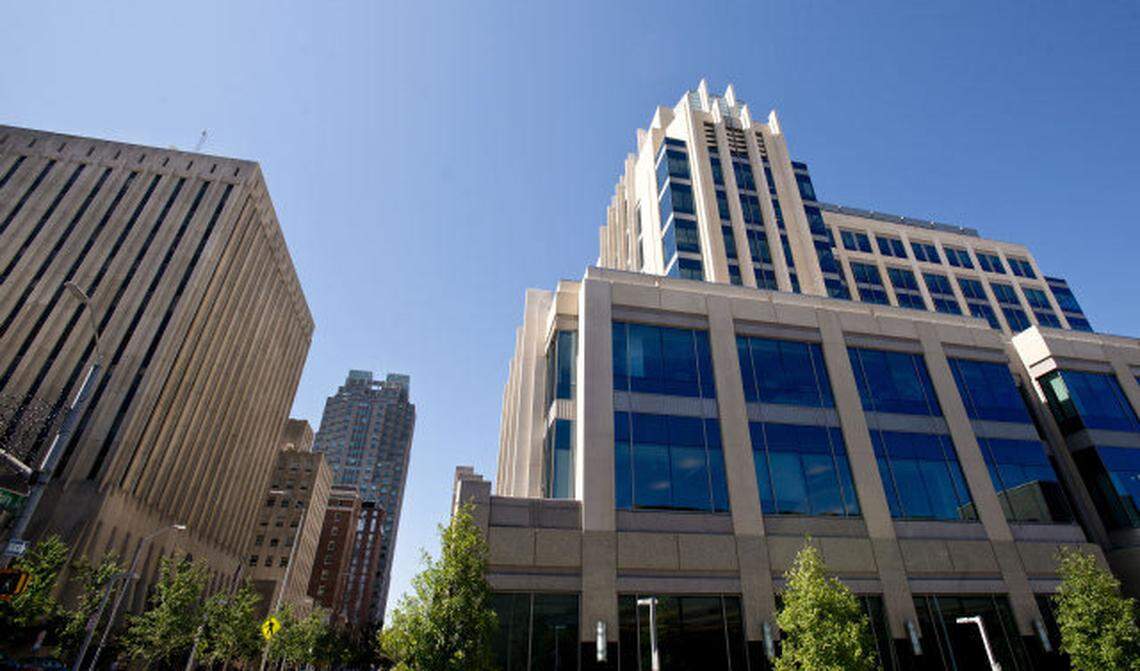 The Wake County Justice Center, the building on the right, was one of the first to pilot the new digital court transformation in February 2023.