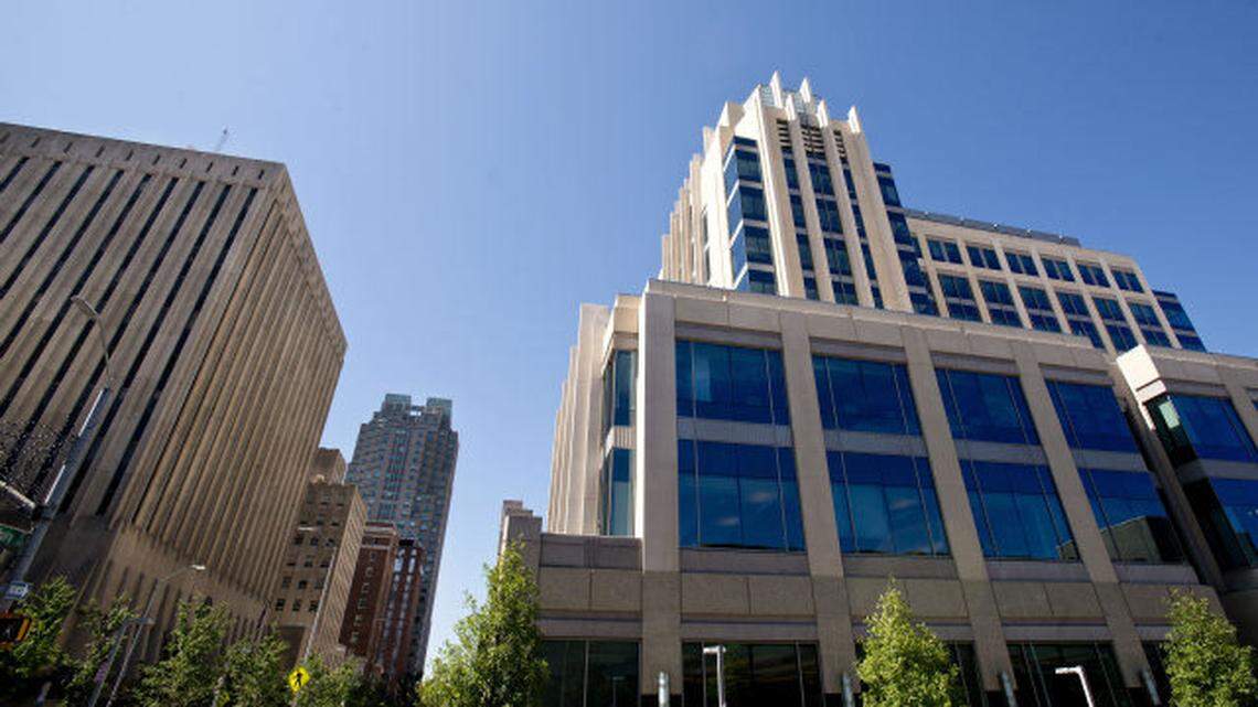 The new Wake County Justice Center photographed Friday, June 21, 2014. The older Wake County Courthouse building is at far left. Many of the criminal court proceedings will be among the things moved to the new Justice Center.