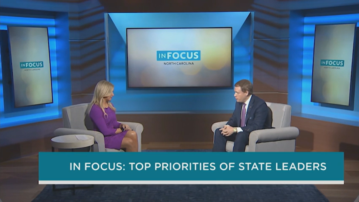 Sarah Rudlang is the new host of “In Focus North Carolina.” Her first episode will feature conversations with Gov. Josh Stein and House Speaker Destin Hall.