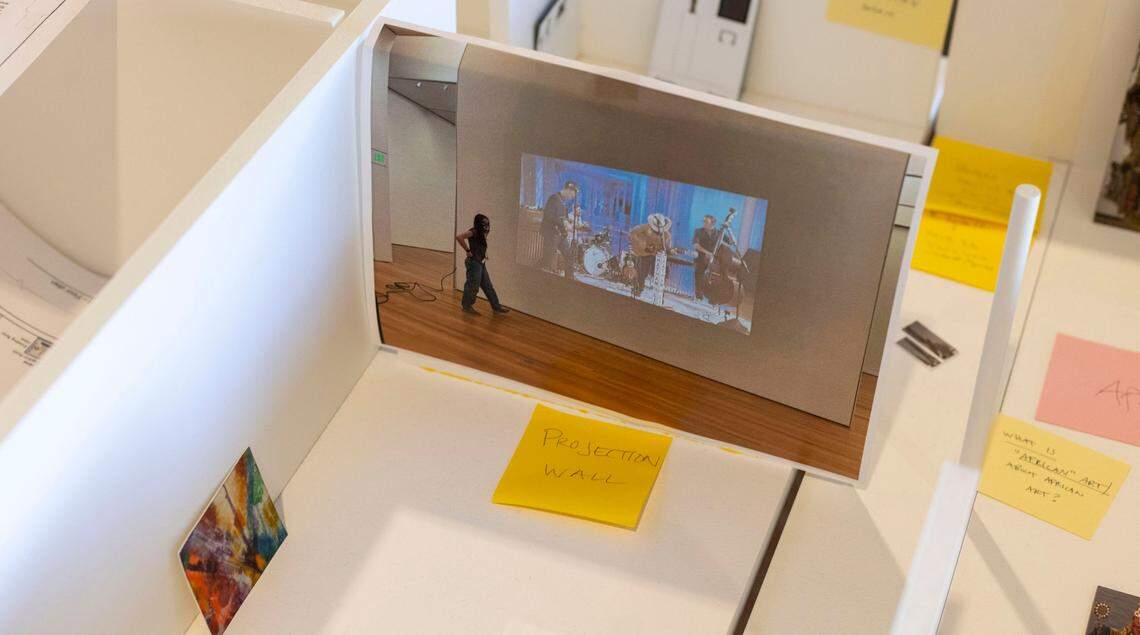 A model of the reinstallation of their collection at the North Carolina Museum of Art enables the staff to see the flow and placement of works like this new interactive, rotating thematic space on Tuesday, August 2, 2022 in Raleigh, N.C.