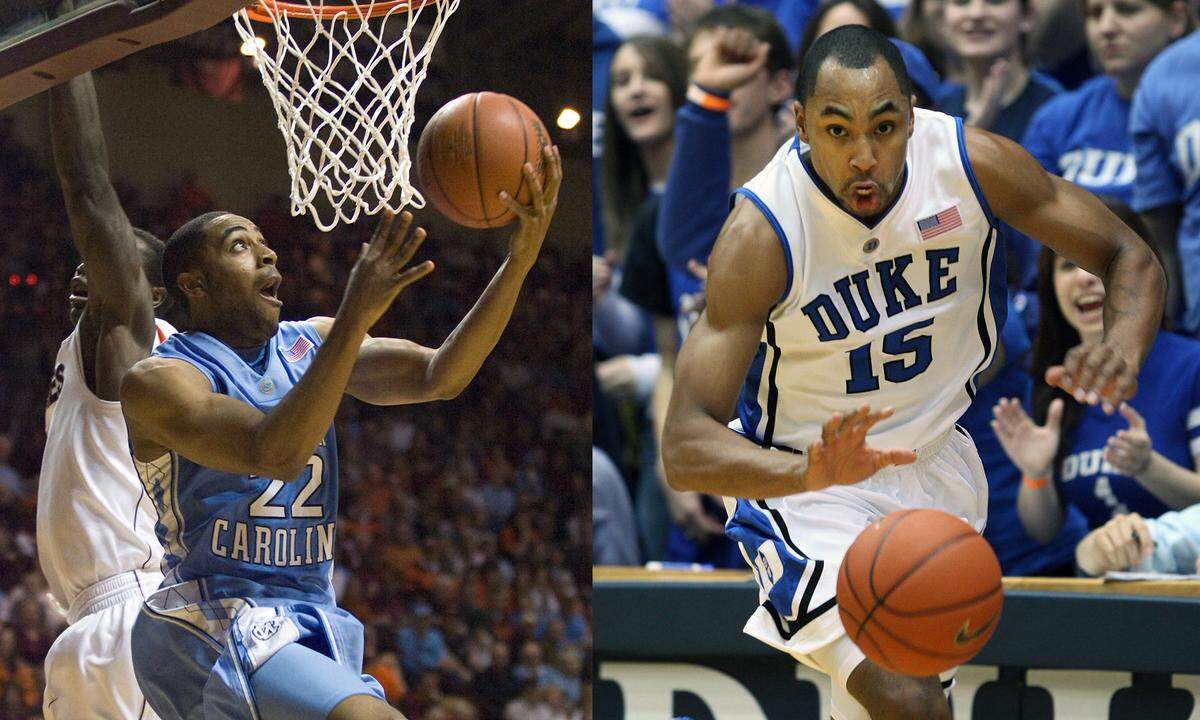 High-school teammates Wayne Ellington, left, and Gerald Henderson made Caulton Tudor’s “All-Pennsylvania” list of Duke and UNC players.
