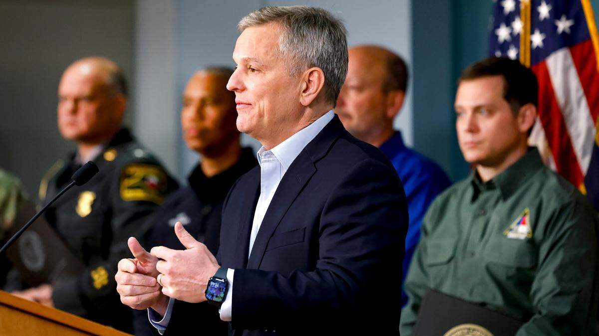 N.C. Gov. Josh Stein pictured giving a winter storm update at the Emergency Operations Center in Raleigh, N.C., Friday, Jan. 10, 2025.