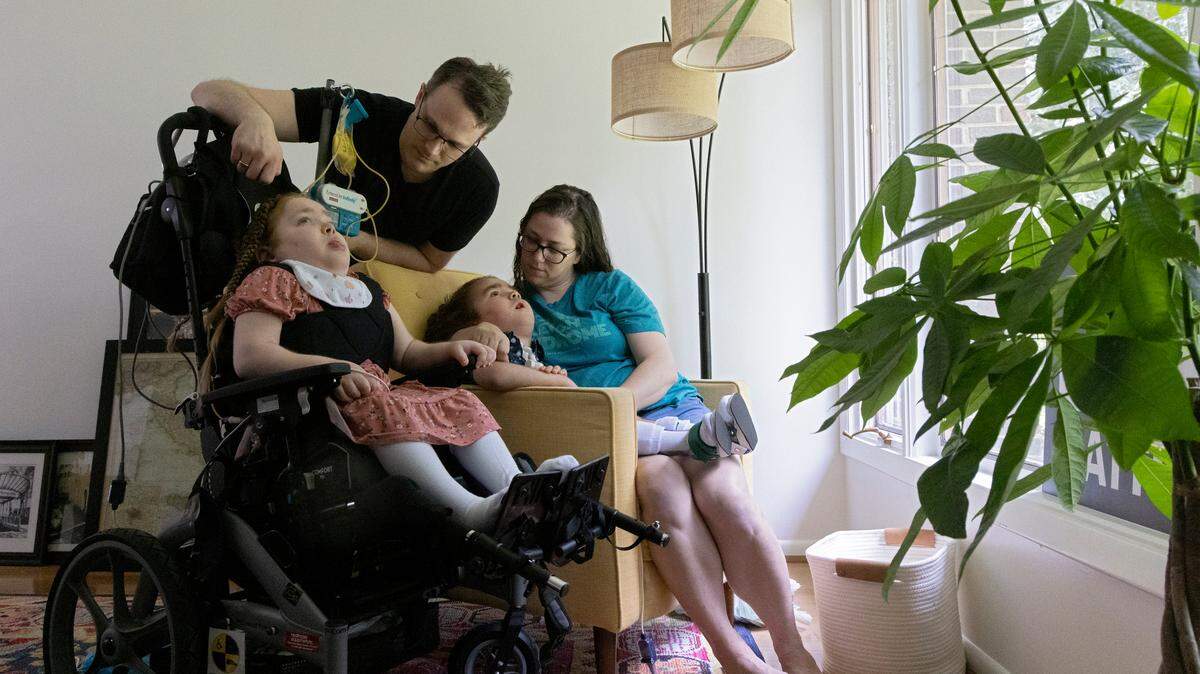 Evan and Jennifer Emerson are photographed with their children, Evangeline, 8, and Malachi, 6, at their home in Raleigh, N.C. on Thursday, July 13, 2023. The Emersons recently bought the home using Ownify, a fractional homeownership program. Through the program, homebuyers make a two percent down payment, then pay a fixed monthly payment to Ownify and a monthly occupancy payment on the fraction of the home that is not yet owned.