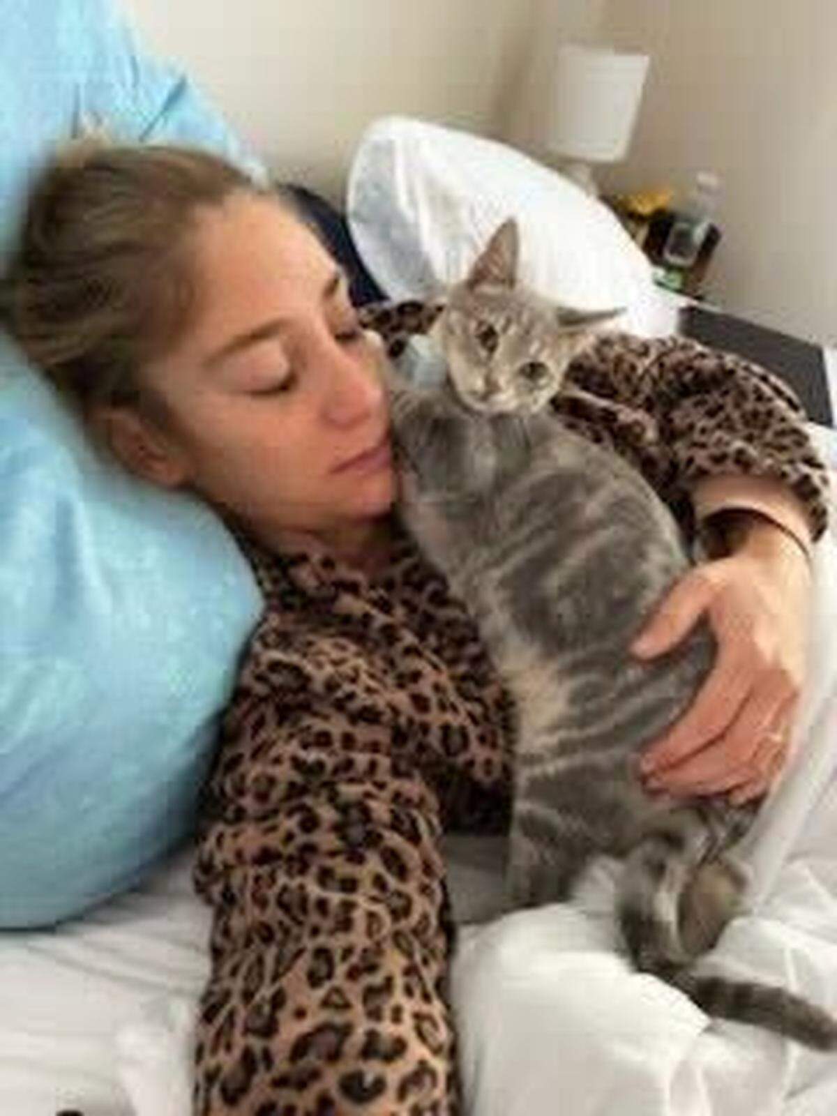 Natalia Duque-Wilckens with her cat in an undated photo. Duque-Wilckens, 41, was fatally struck by a vehicle Nov. 11, 2025.