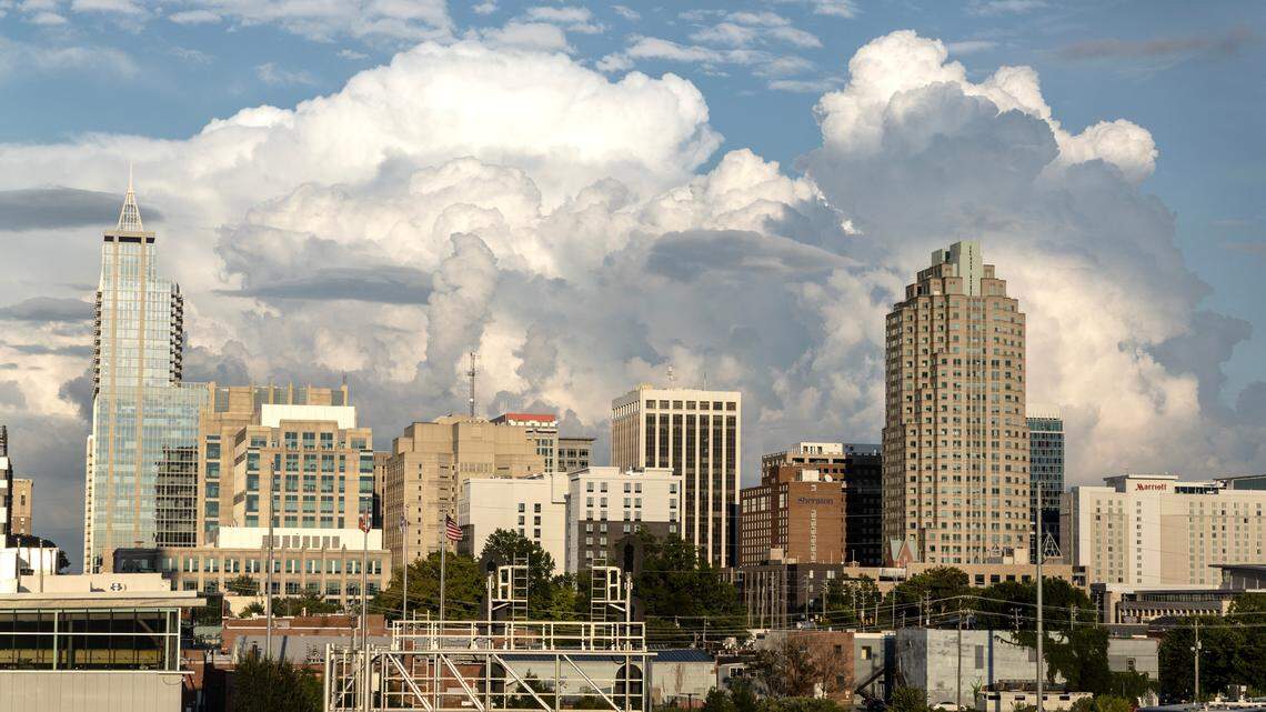 Downtown Raleigh, as seen from Boylan Heights, photographed August 19, 2024.