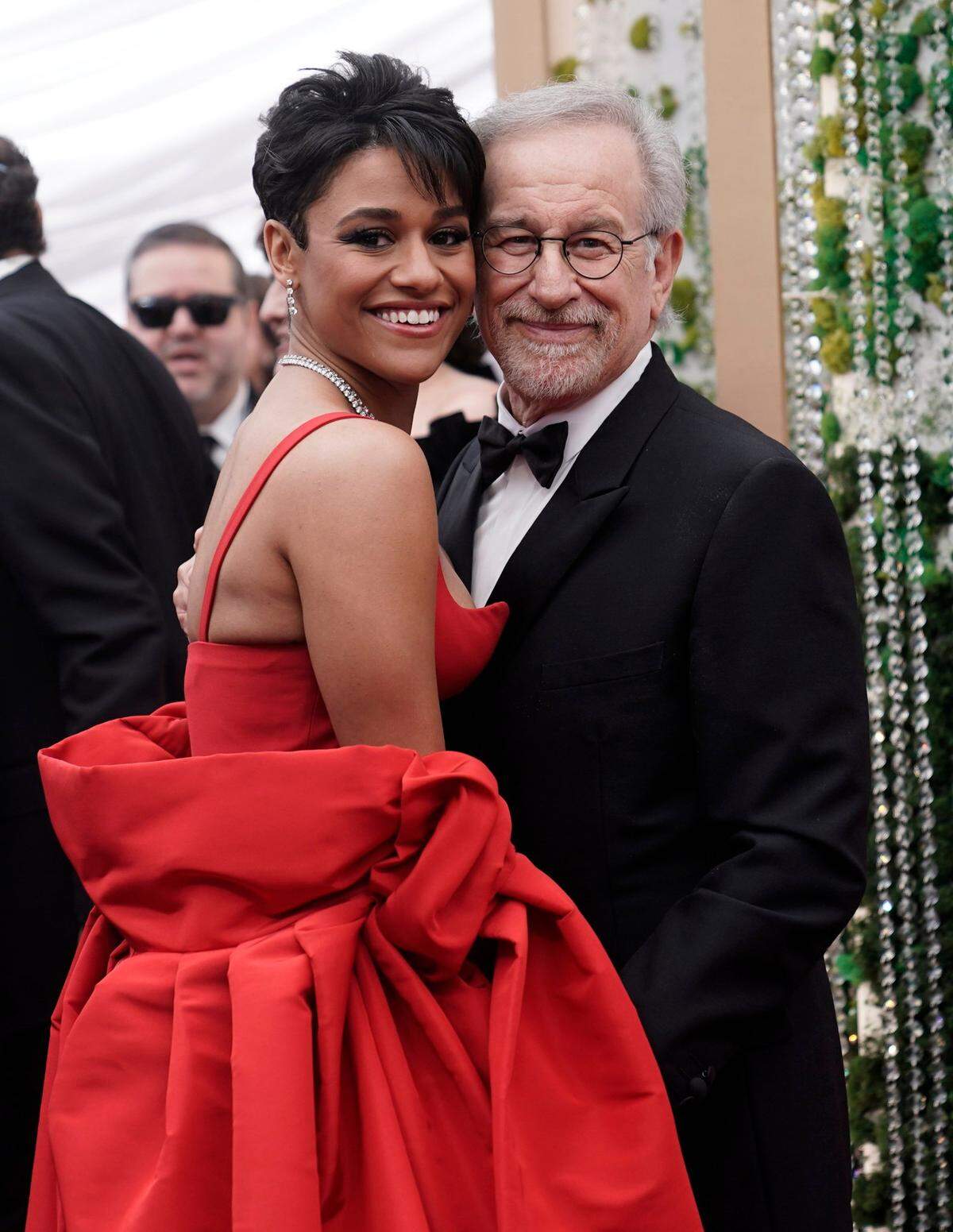 Ariana DeBose, left, and Steven Spielberg arrive at the Oscars on Sunday, March 27, 2022, at the Dolby Theatre in Los Angeles. (AP Photo/Jae C. Hong)