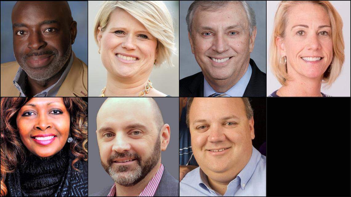 2020 candidates for NC Superintendent of Public Instruction: Keith Sutton (D), Catherine Truitt (R), D. Craig Horn (R), Jen Mangrum (D), Constance Johnson (D), Michael Maher (D), and James Barrett (D).