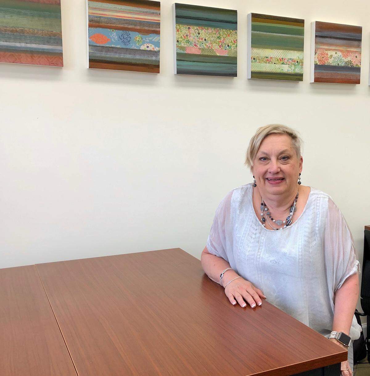 Cindy Uhlir usually runs her consulting business from home, but she likes to come to the Vibe co-working community several times a week to be around other people.