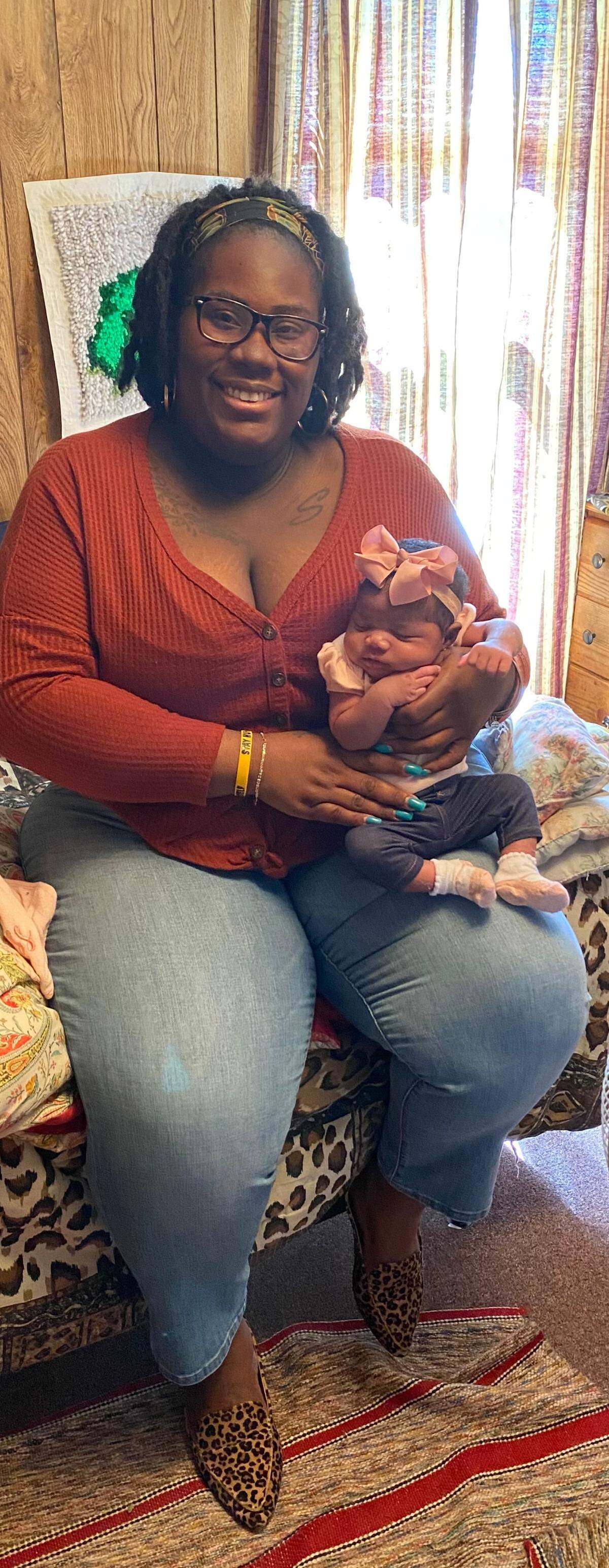 Renee Schoolfield’s daughter, Azlyn Briel, was born in September 2020.