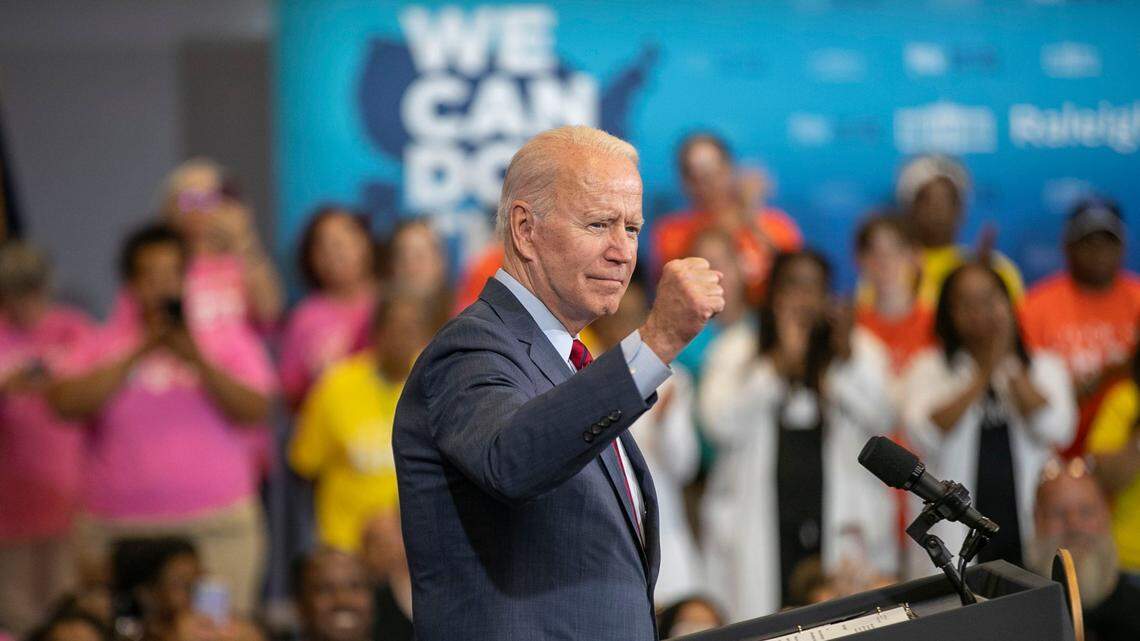 President Joe Biden speaks at Green Road Community Center during a previous visit to Raleigh on June 24, 2021.