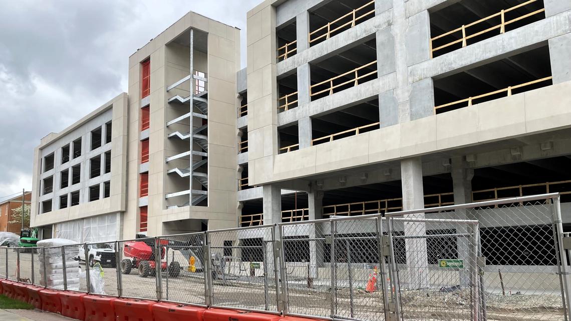 An 1,100-space parking deck at 125 E. Rosemary St. is nearing the end of construction in downtown Chapel Hill. The public parking deck could open later this year.