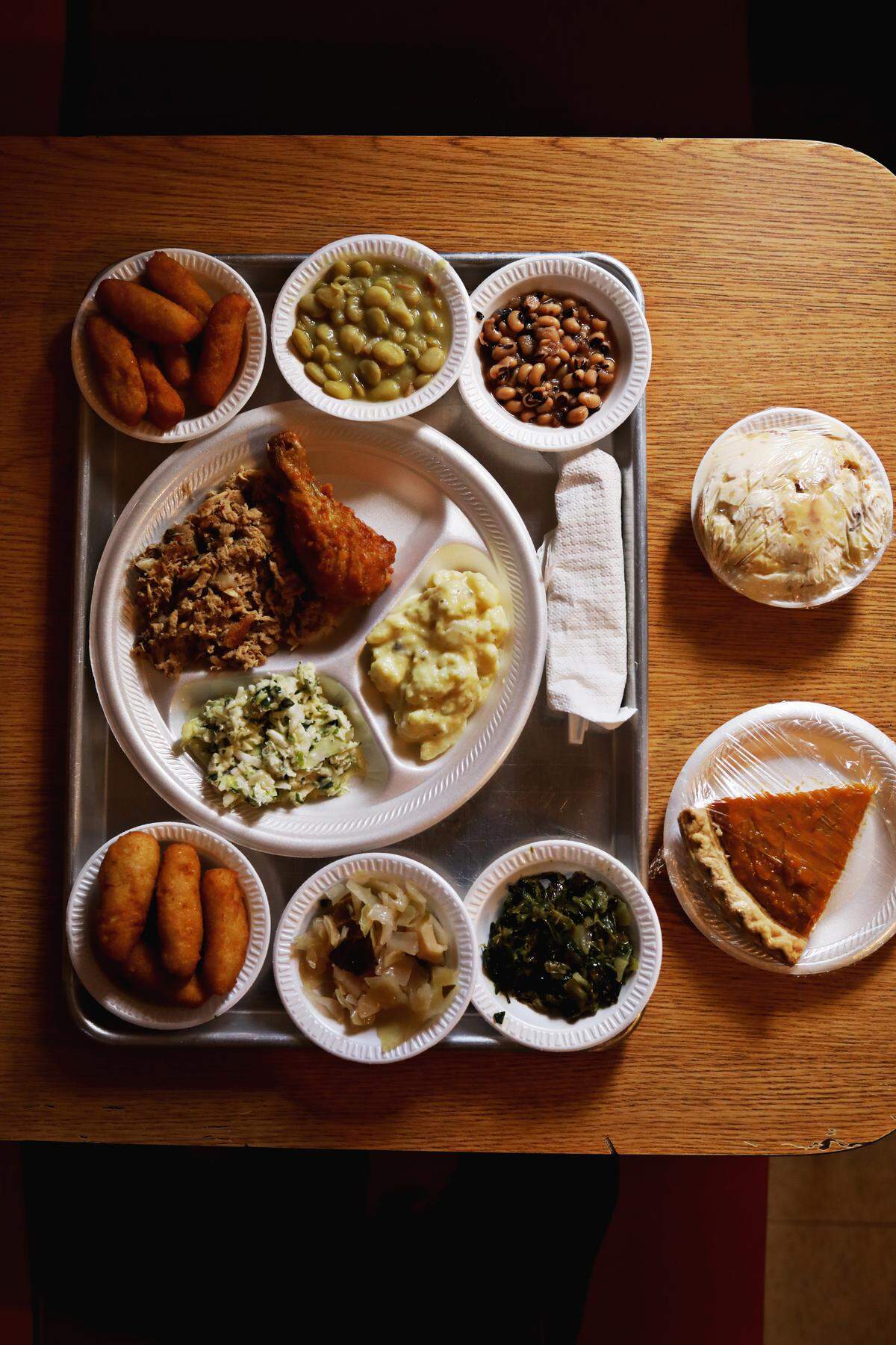 Steve and Gerri Grady have run Grady’s Barbecue since 1986 in Dudley, NC. While Steve handles the barbecue, Gerri takes care of the side dishes that are often adapted from family recipes.