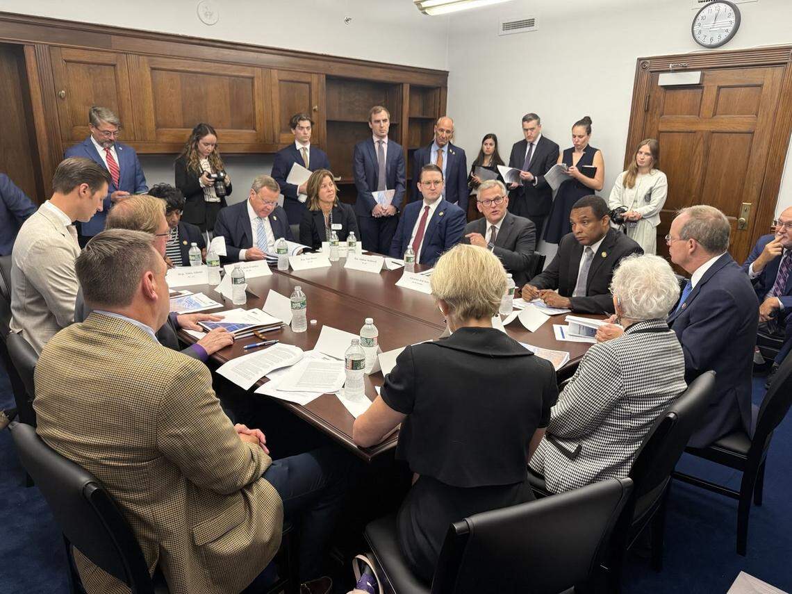 Gov. Josh Stein meets with most of North Carolina’s congressional delegation on Wednesday, September 17, 2025.