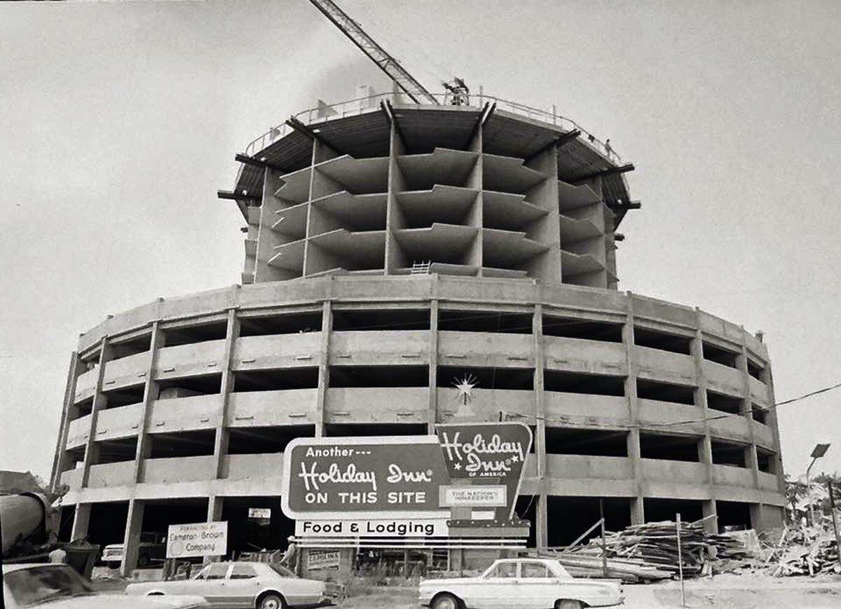 The Holiday Inn on Hillsborough Street in downtown Raleigh under construction in September 1969.