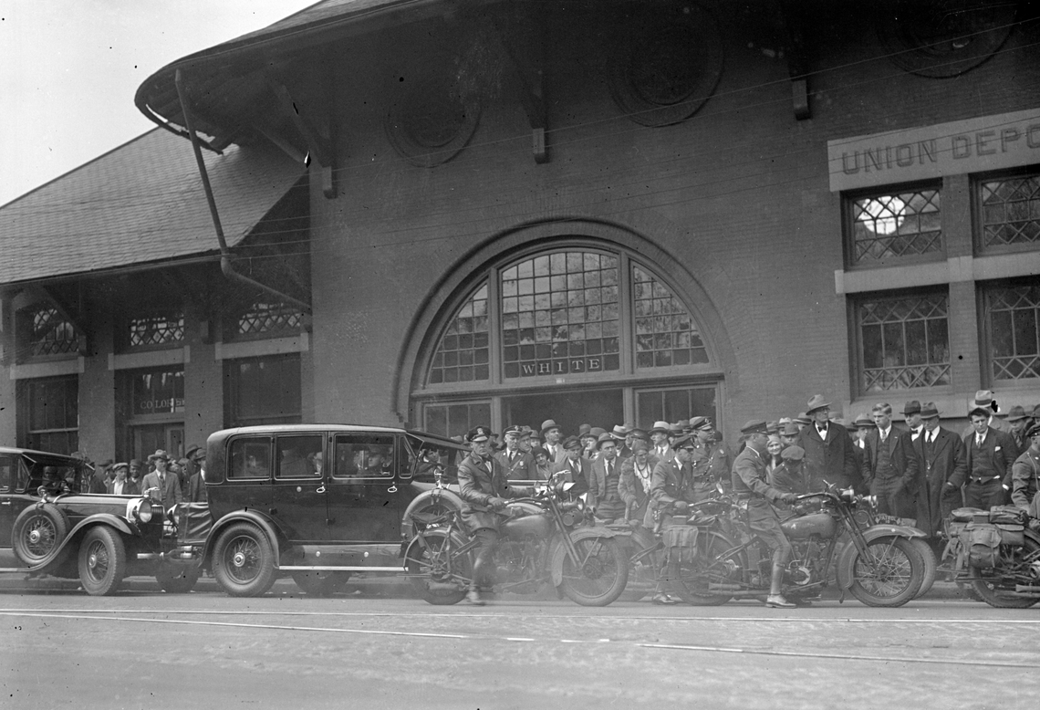 A photo of Raleigh’s Union Station, formerly called Union Depot, circa 1928.